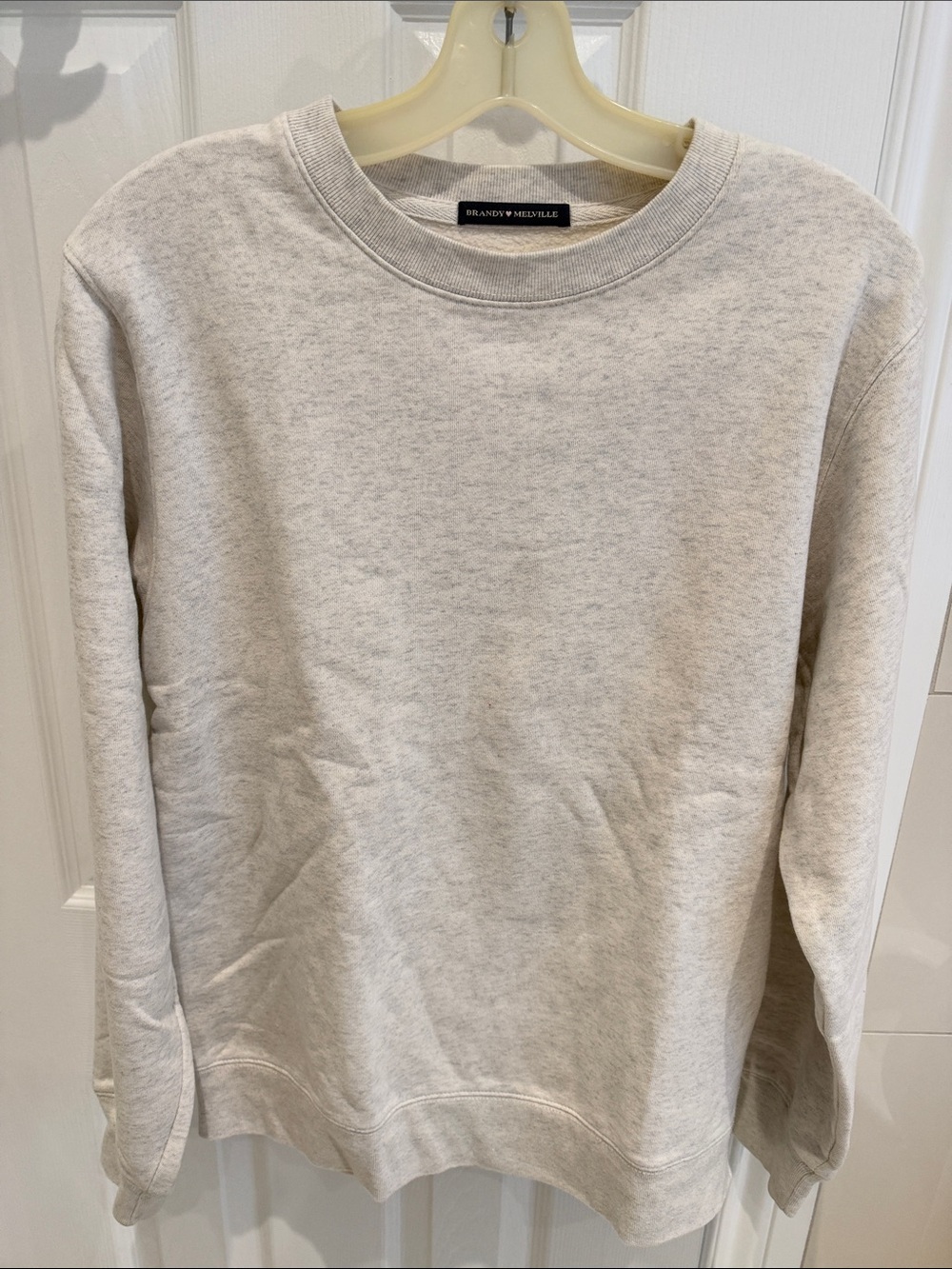 Brandy Melville Neutral Light Gray Crewneck Sweatshirt